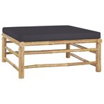 vidaXL Salon de jardin 5 Pièces avec coussins gris foncé bambou