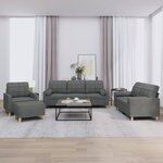 vidaXL Ensemble de canapés 4 Pièces coussins gris foncé tissu