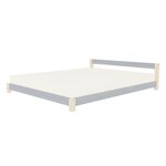 Lit double scandinave COMFY 200 x 200 gris et naturel