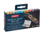 DERWENT - METALLIC - palette 12 godets couleurs métal aquarellables