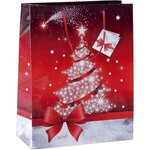 Lot de 5 sacs cadeau de noel 'sparkling tree' (l)260 x (p)120x (h)230 mm sigel