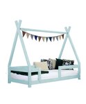 Lit cabane enfant NAKANA 120 x 180 bleu clair