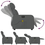 vidaXL Fauteuil inclinable de massage électrique gris foncé tissu