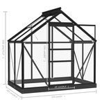 vidaXL Serre en verre Anthracite 155x103x191 cm Aluminium