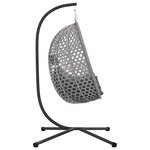 vidaXL Panier de Chaise Œuf Suspendue avec Support Gris Osier