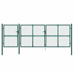 vidaXL Portal de jardin maille vert 400x175 cm acier galvanisé