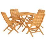 vidaXL Ensemble à manger de jardin 5 Pièces Bois de teck massif