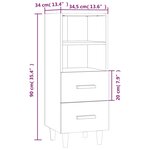 vidaXL Buffet Blanc brillant 34 5x34x90 cm Bois d'ingénierie