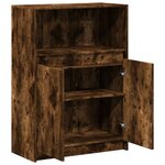 vidaXL Buffet avec LED chêne fumé 72x34x100 cm bois d'ingénierie