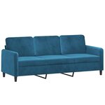 vidaXL Ensemble de canapés 3 Pièces bleu velours