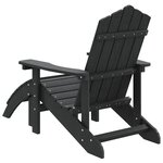 vidaXL Chaise de jardin Adirondack avec repose-pied PEHD anthracite