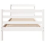 vidaXL Cadre de lit avec tête de lit blanc 90x190cm bois de pin massif