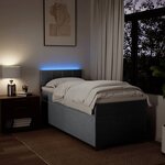 vidaXL Sommier à lattes de lit et matelas Gris clair 90x190 cm Tissu