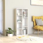 vidaXL Bibliothèque Blanc brillant 50x25x106 cm Bois d’ingénierie