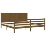vidaXL Cadre de lit avec tête de lit marron miel 200x200cm bois massif