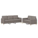 vidaXL Ensemble de canapés 2 Pièces avec coussins Taupe Tissu