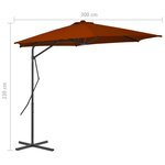 vidaXL Parasol d'extérieur avec mât en acier Terre cuite 300x230 cm