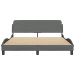vidaXL Cadre de lit sans matelas gris foncé 160x200 cm tissu