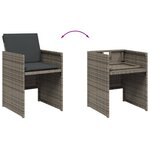 vidaXL Ensemble à manger de jardin 5 Pièces coussins gris résine tressée