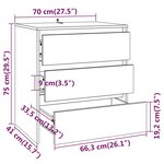 vidaXL Buffets 3 Pièces Blanc Bois d'ingénierie