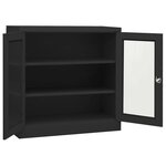vidaXL Armoire de bureau et jardinière Anthracite 90x40x113 cm Acier