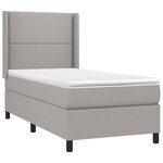 vidaXL Sommier à lattes de lit matelas LED Gris clair 90x200cm Tissu