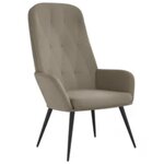 vidaXL Chaise de relaxation avec repose-pied Gris clair Velours