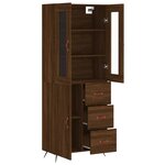 vidaXL Buffet haut Chêne marron 69 5x34x180 cm Bois d'ingénierie