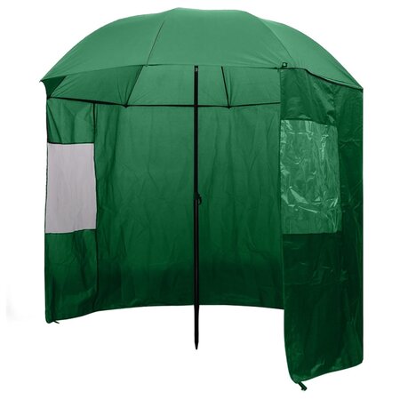 vidaXL Parapluie de pêche Vert 240x210 cm