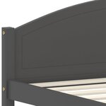 vidaXL Cadre de lit Gris foncé Bois de pin massif 160x200 cm