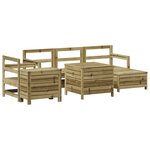 vidaXL Salon de jardin 7 Pièces bois de pin imprégné