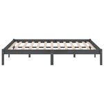 vidaXL Cadre de lit Gris Bois de pin massif 200x200 cm