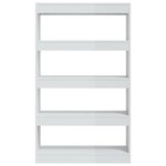 vidaXL Bibliothèque/Séparateur de pièce Blanc brillant bois ingénierie