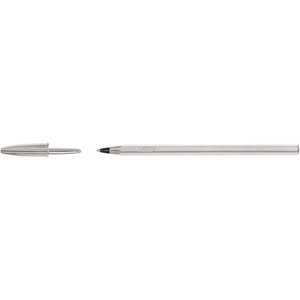 Stylo bille cristal shine pte moyenne 1 mm noir corps argent x 20 bic