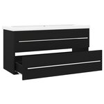 vidaXL Armoire d'évier avec lavabo intégré Noir Aggloméré