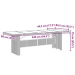 vidaXL Ensemble à manger de jardin et coussins 7 Pièces gris rotin