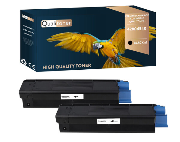 Qualitoner x2 toners 42804540 noir compatible pour oki