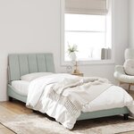 vidaXL Cadre de lit avec lumières LED gris clair 90x190 cm velours