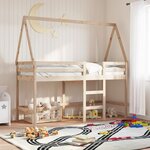 vidaXL Lit superposé avec échelle et toit sans matelas 80x200 cm