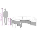 vidaXL Canapé de jardin avec coussins rond beige résine tressée