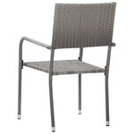 vidaXL Chaise à dîner de jardin empilable lot de 6 gris résine tressée