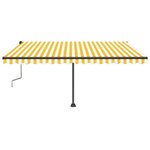 vidaXL Auvent manuel rétractable avec LED 450x350 cm Jaune et blanc