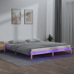 vidaXL Cadre de lit à LED 200x200 cm bois massif