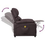 vidaXL Fauteuil de massage Marron foncé Tissu