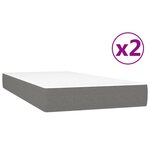 vidaXL Sommier à lattes de lit avec matelas Gris foncé 200x200cm Tissu