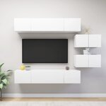 vidaXL Ensemble de meubles TV 6 Pièces Blanc Bois d'ingénierie