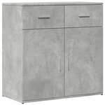 vidaXL Buffets 2 Pièces gris béton 79x38x80 cm bois d'ingénierie