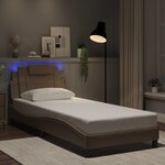 vidaXL Cadre de lit avec lumières LED cappuccino 90x200 cm similicuir