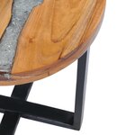 vidaXL Table basse 40x45 cm Bois de teck massif et polyrésine