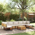 vidaXL Salon de jardin avec coussins 8 Pièces bois massif d'acacia